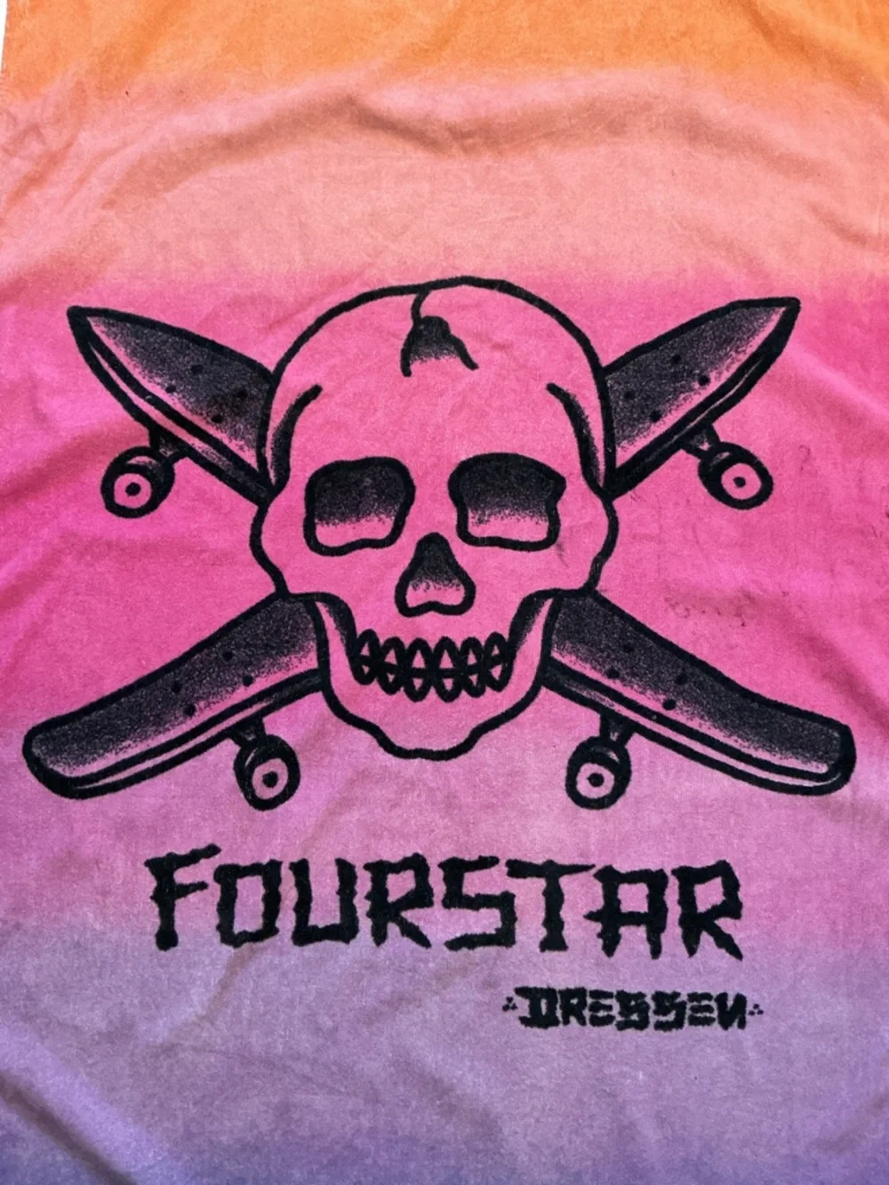 Fourstar X Eric Dressen Skateboarding Skull Crossbones Boards Beach Towel